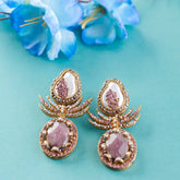 earrings with pink stones