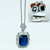 Emerald Pendent Set wirh blue and green color gemstone