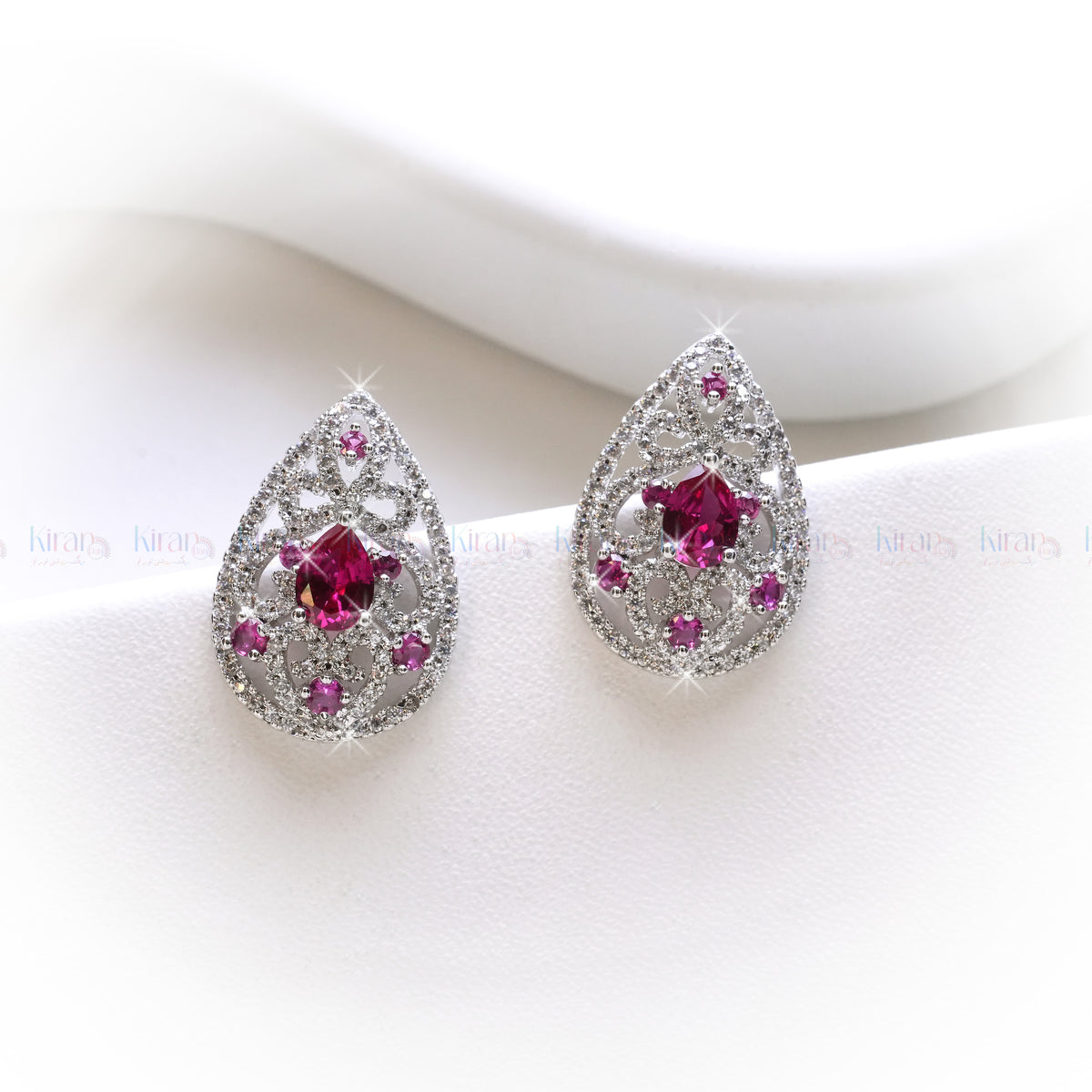 Pink Cluster Earing
