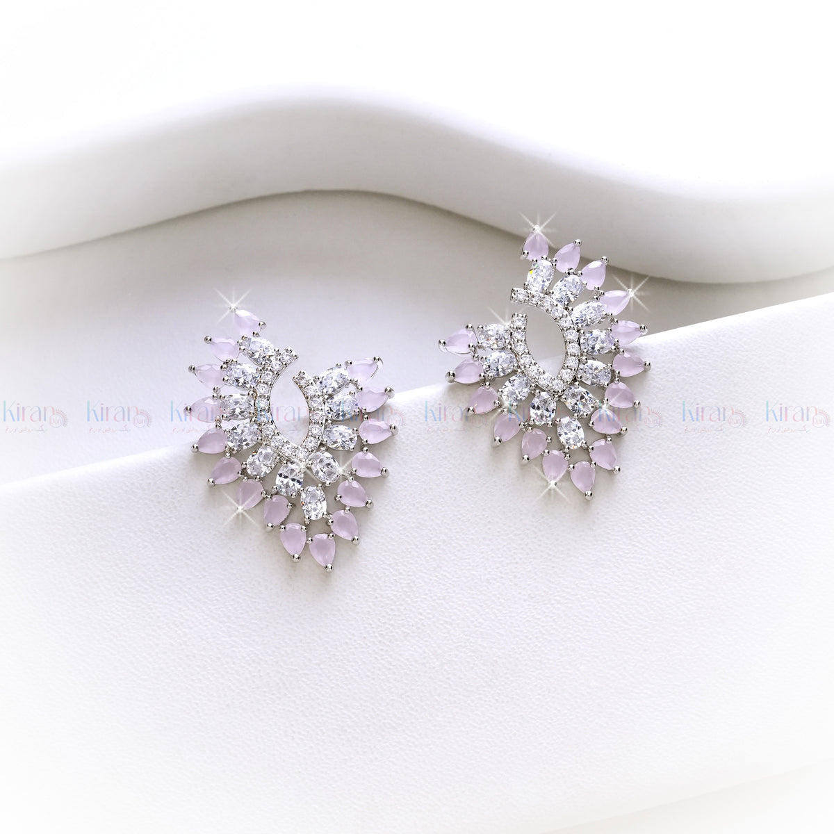 Pink Crest Hoops