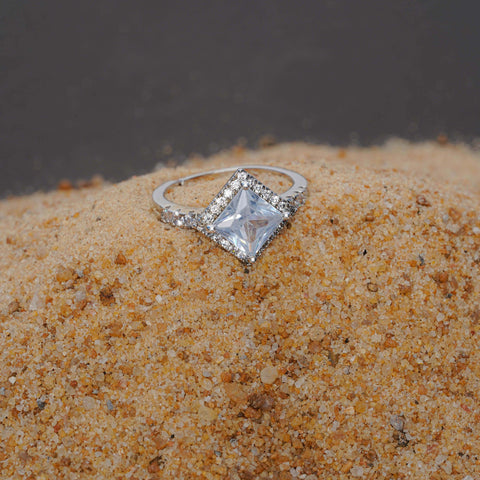 White  Radiance Princess-Cut Ring