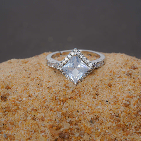 White  Radiance Princess-Cut Ring