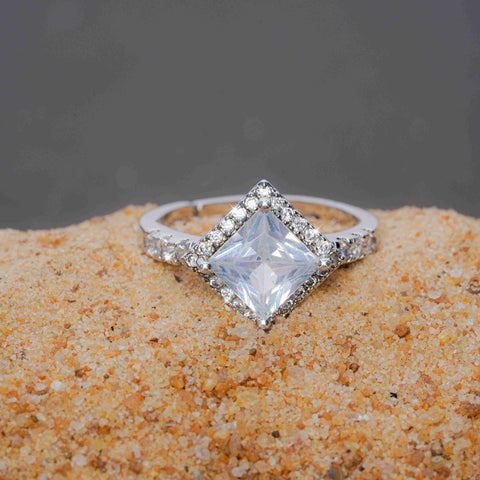 White  Radiance Princess-Cut Ring