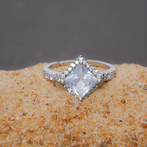 White  Radiance Princess-Cut Ring