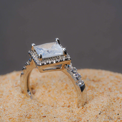 White  Radiance Princess-Cut Ring