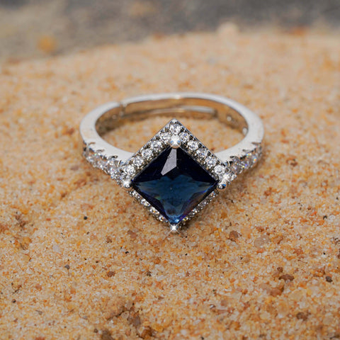 Blue Radiance Princess-Cut Ring