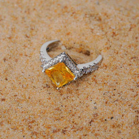 Golden Radiance Princess-Cut Ring