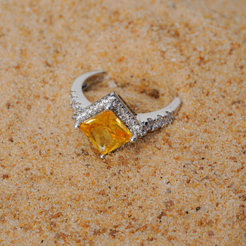Golden Radiance Princess-Cut Ring