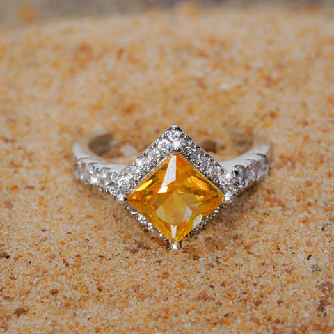 Golden Radiance Princess-Cut Ring