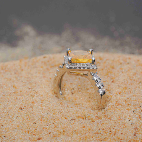 Golden Radiance Princess-Cut Ring