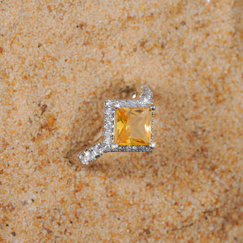 Golden Radiance Princess-Cut Ring