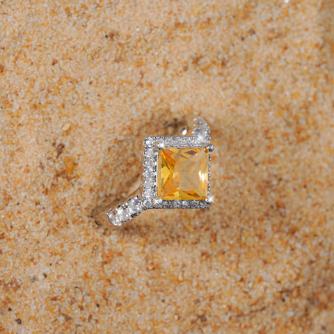 Golden Radiance Princess-Cut Ring