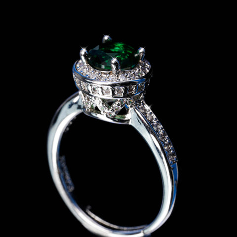 Green Crown Halo Ring
