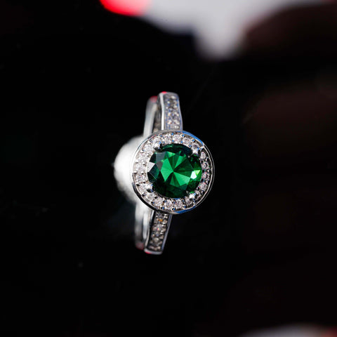 Green Crown Halo Ring