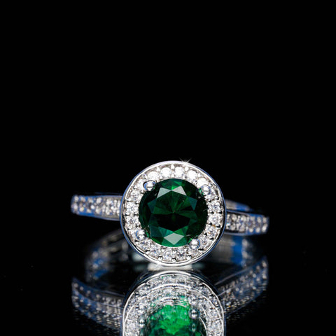 Green Crown Halo Ring