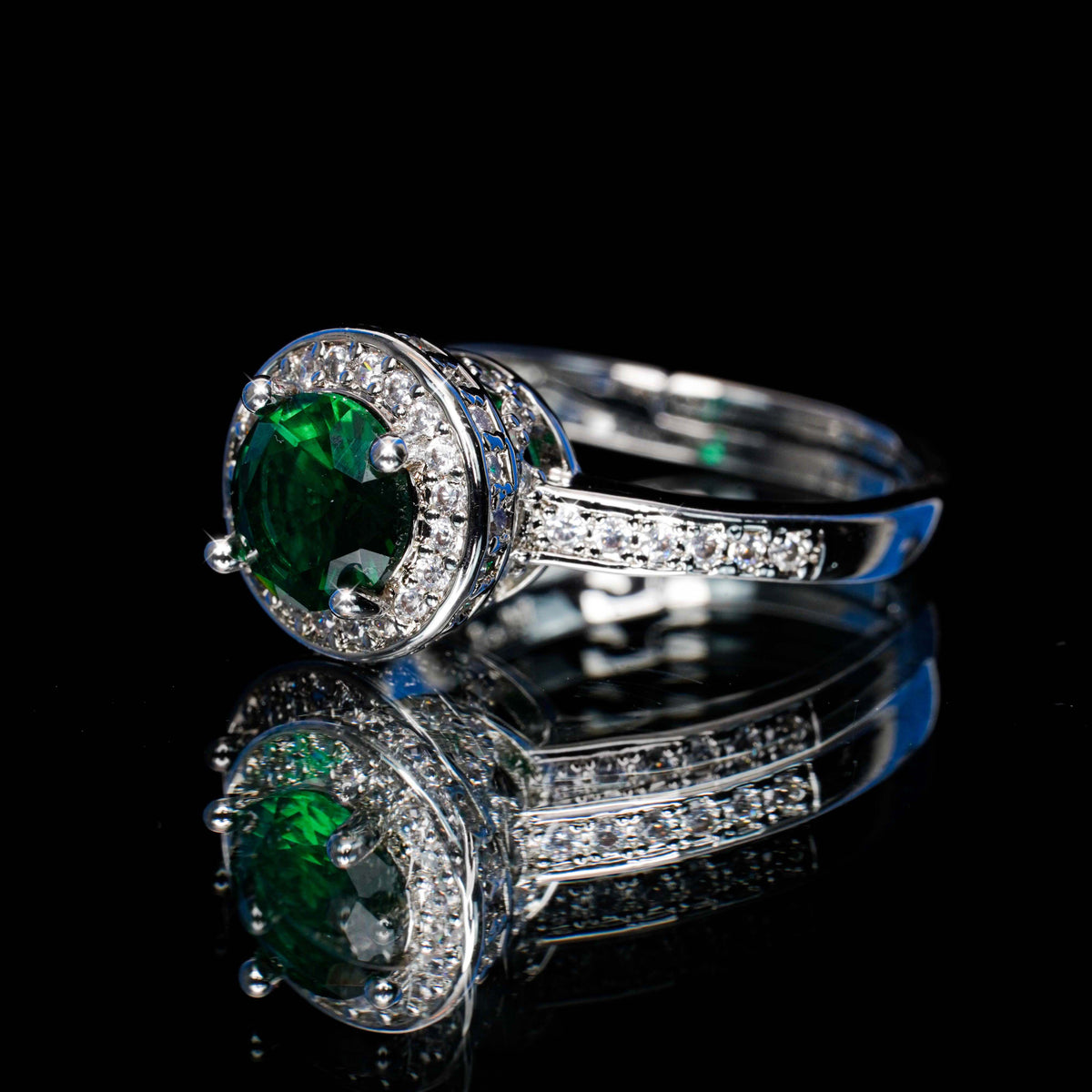 Green Crown Halo Ring