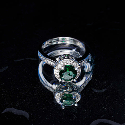 Green Crown Halo Ring