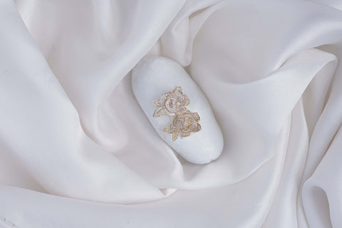White Rose Earrings