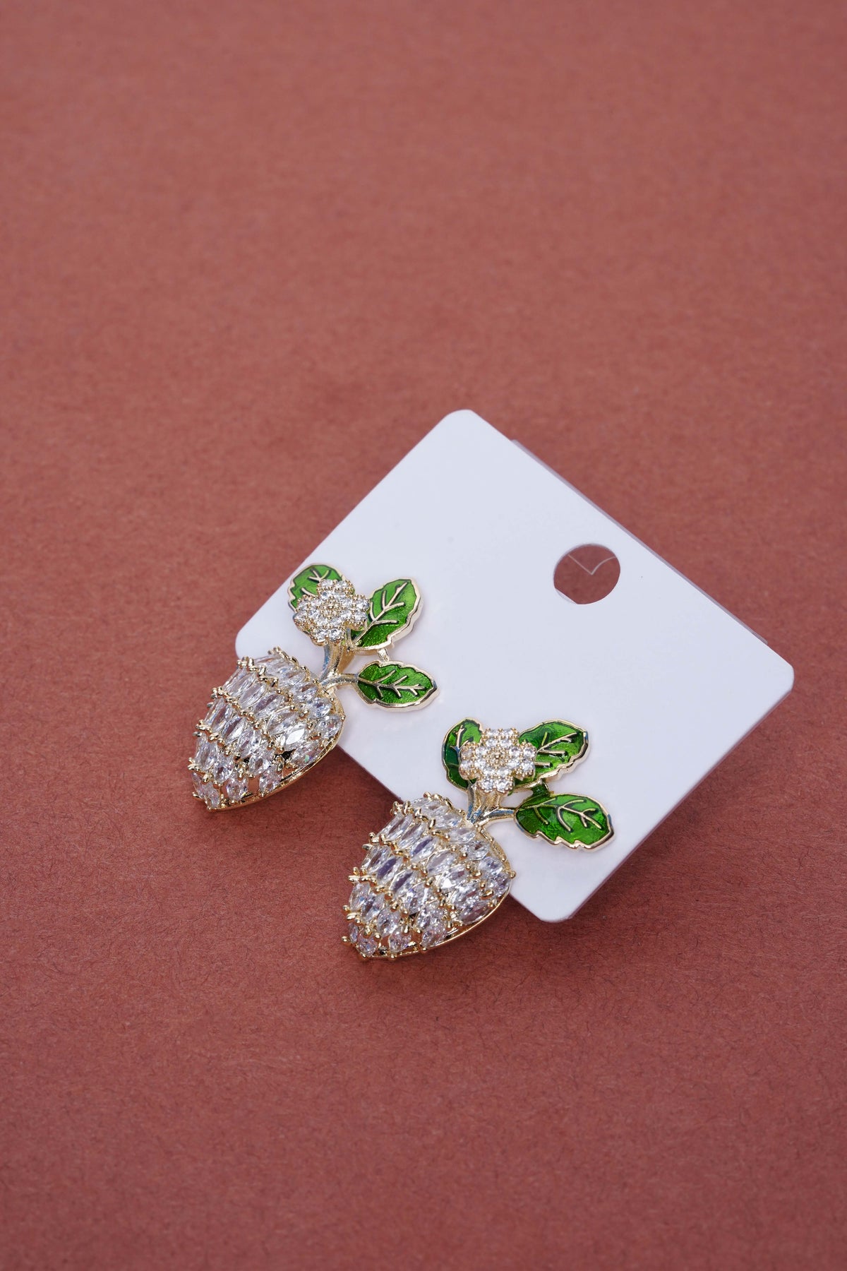 Zari Leaf Charm Earrings
