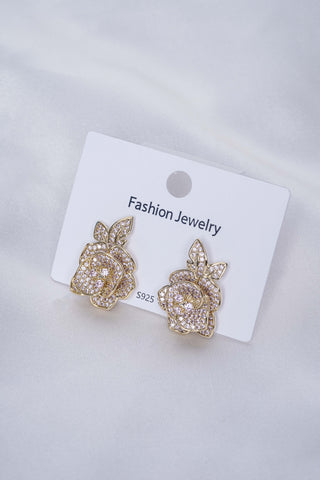 White Rose Earrings