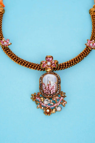 Varnika Pink Pearl Necklace Set