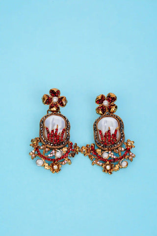 Varnika Red  Pearl Necklace Set