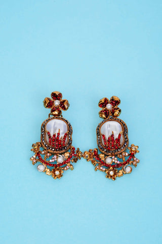 Varnika Red  Pearl Necklace Set
