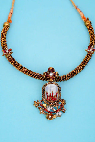 Varnika Red  Pearl Necklace Set