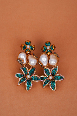 Green Petal Pearl Set