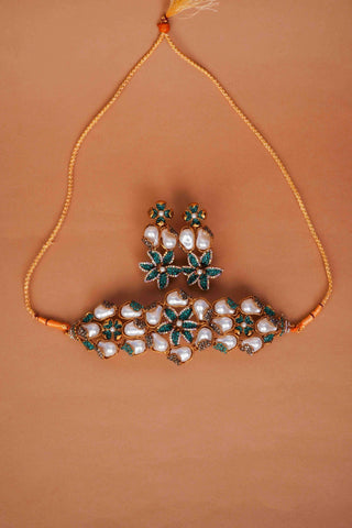 Green Petal Pearl Set