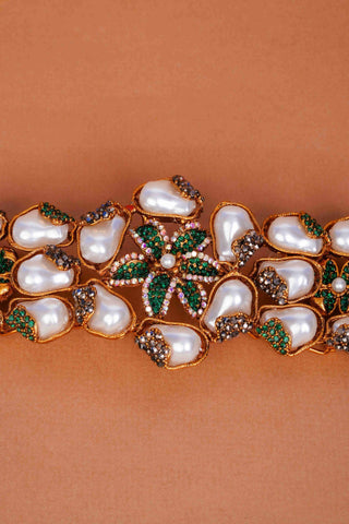 Emerald Petal Pearl Set