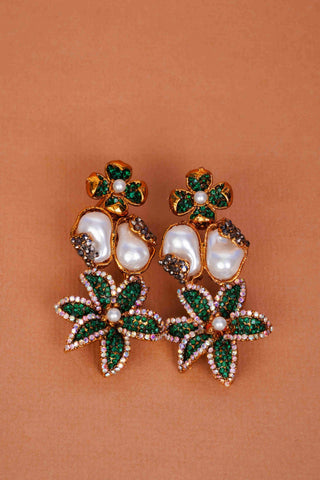 Emerald Petal Pearl Set