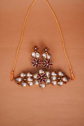 Burgundy Petal Pearl Set