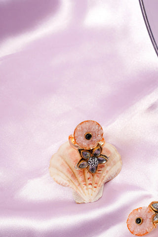 Floral Charm Pearl Pendent Set