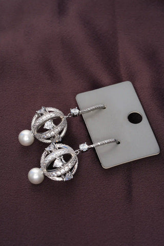 Golden Ruby Orbit Earrings