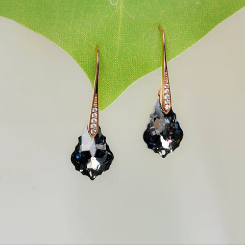 Black Crystal Drop earring