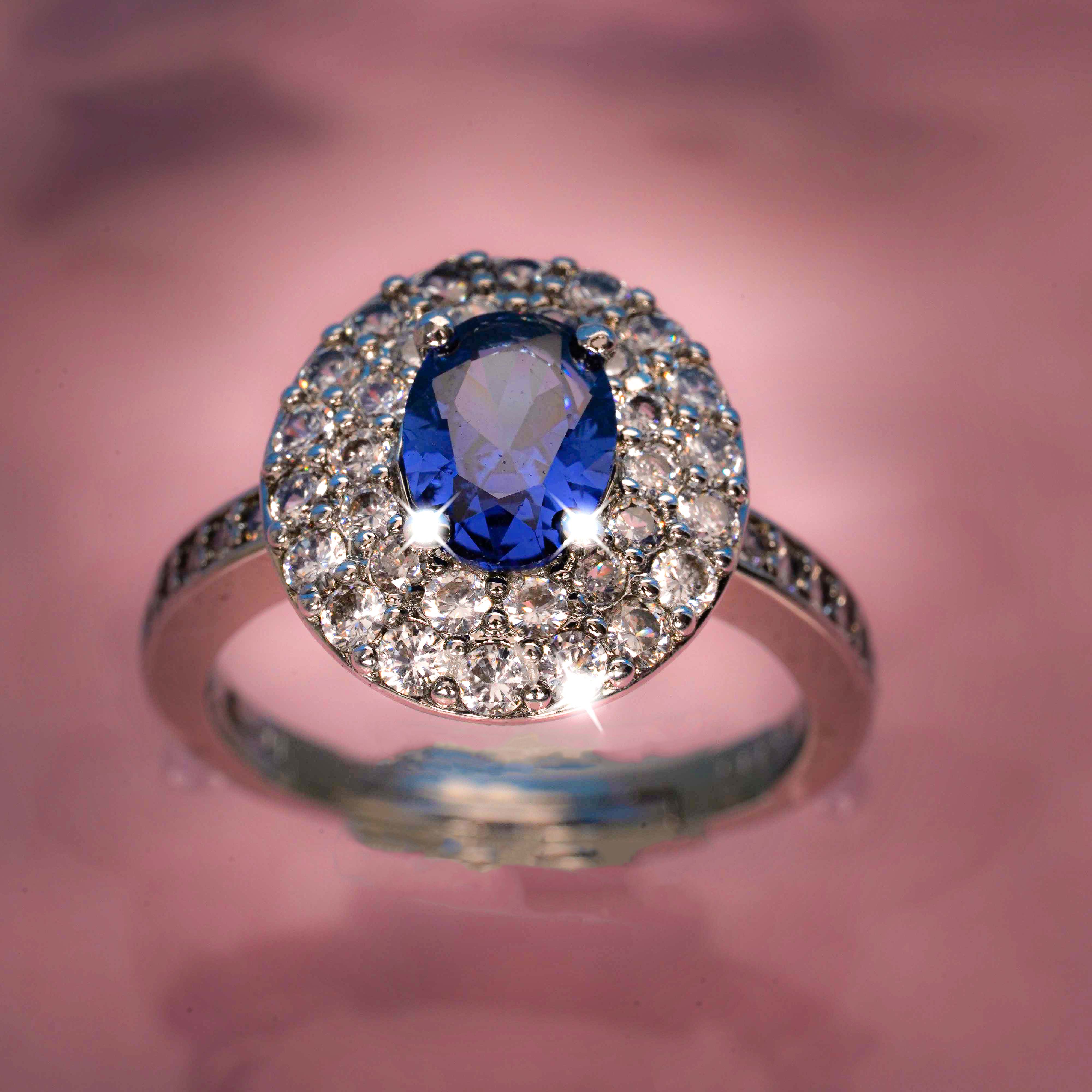 Ring with a blue gemstone
