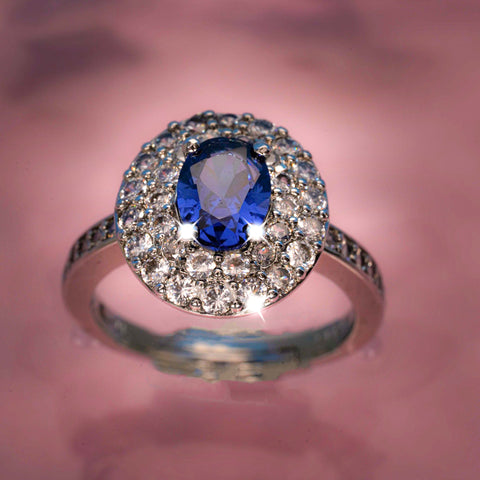 Ring with a blue gemstone