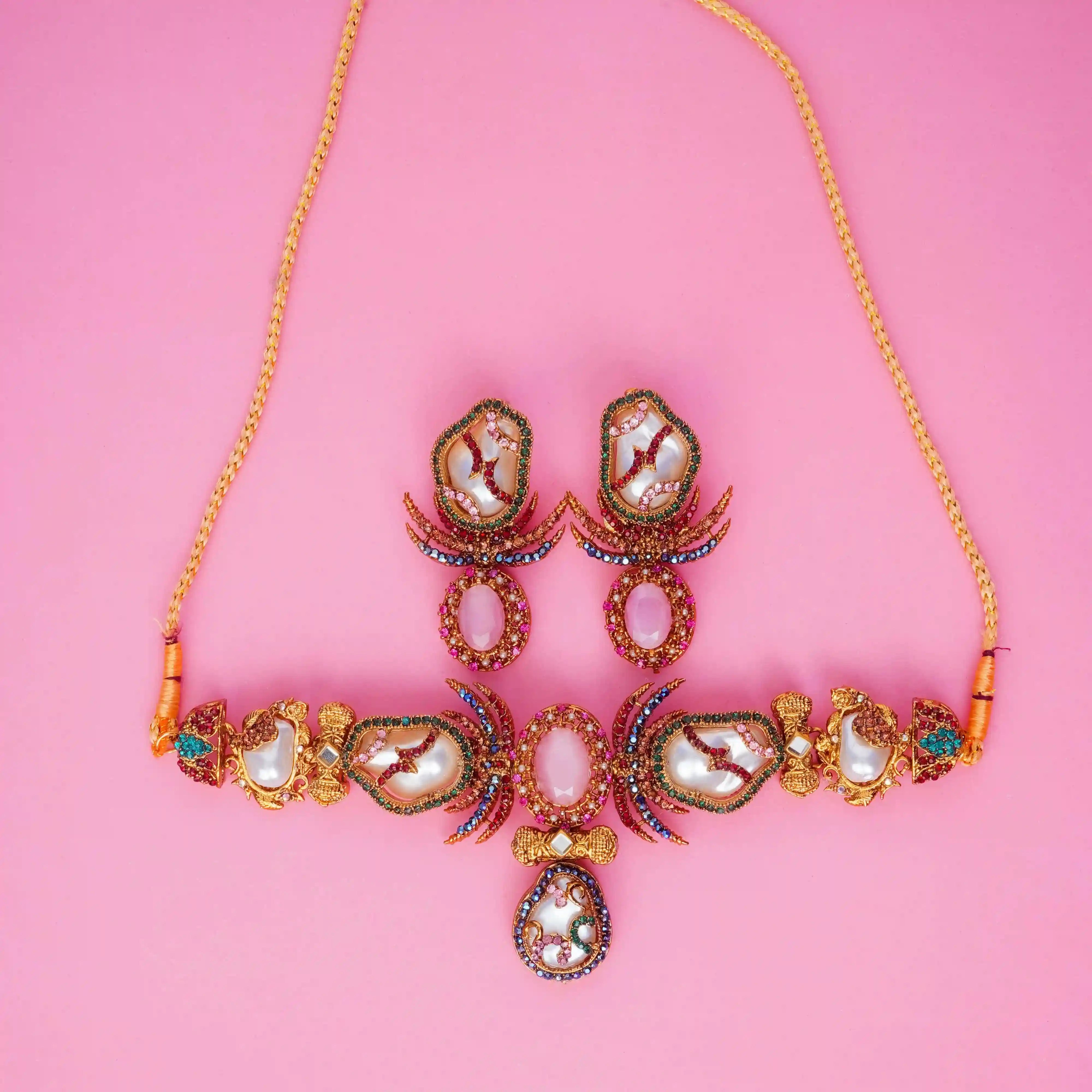 necklace and earring