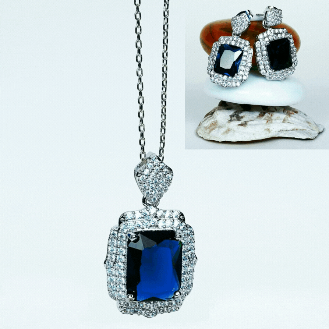 Emerald Pendent Set wirh blue and green color gemstone