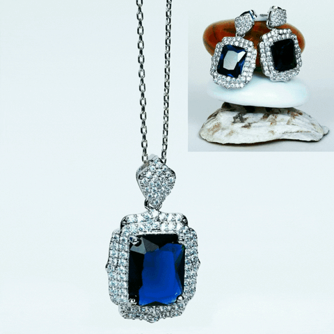 Emerald Pendent Set wirh blue and green color gemstone