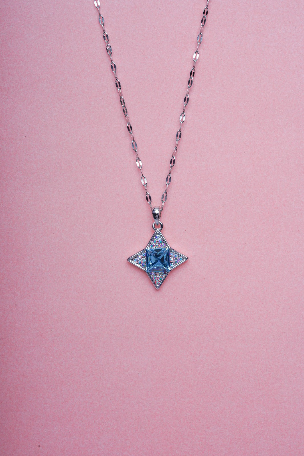 Blue Star Shine Crystal Necklace