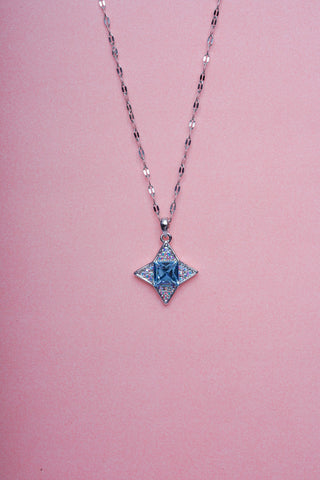 Blue Star Shine Crystal Necklace